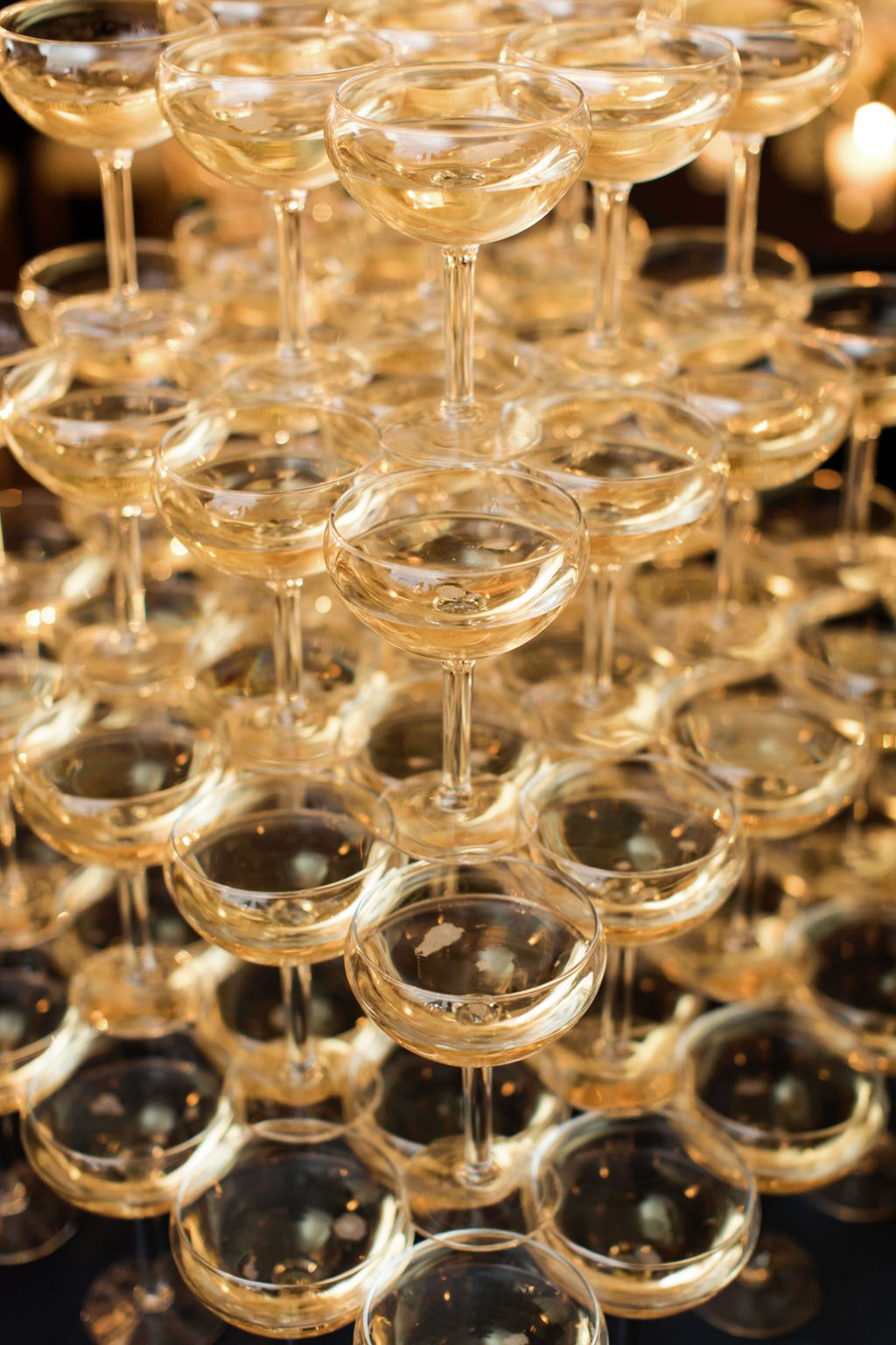 Jenny and Don's birthday weekend in Aspen: a coupe tower ready for champagne
