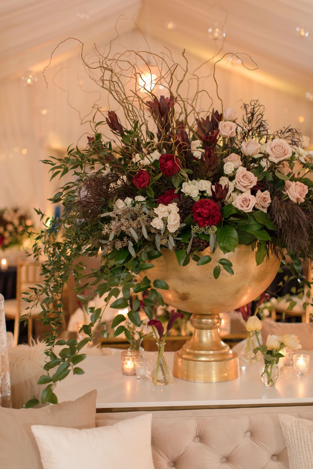 Jenny and Don's birthday weekend in Aspen: red and blush florals