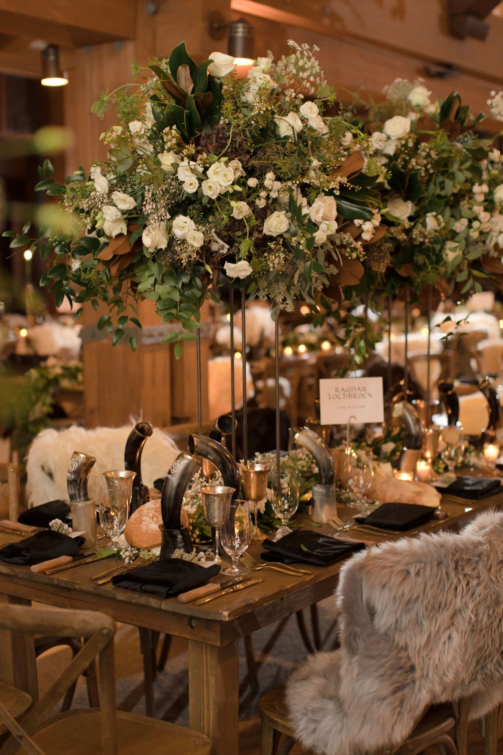 Jenny and Don's birthday weekend in Aspen: a tree-topped centerpiece