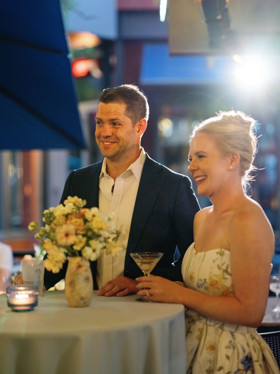 Kayla & Patrick's wedding at the Aspen Chapel and the Caribou Club: the couple at the rehearsal dinner table