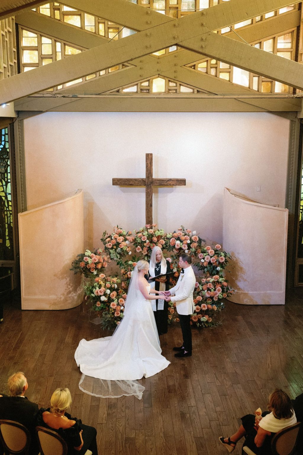 Kayla & Patrick's wedding at the Aspen Chapel and the Caribou Club: the couple at the altar
