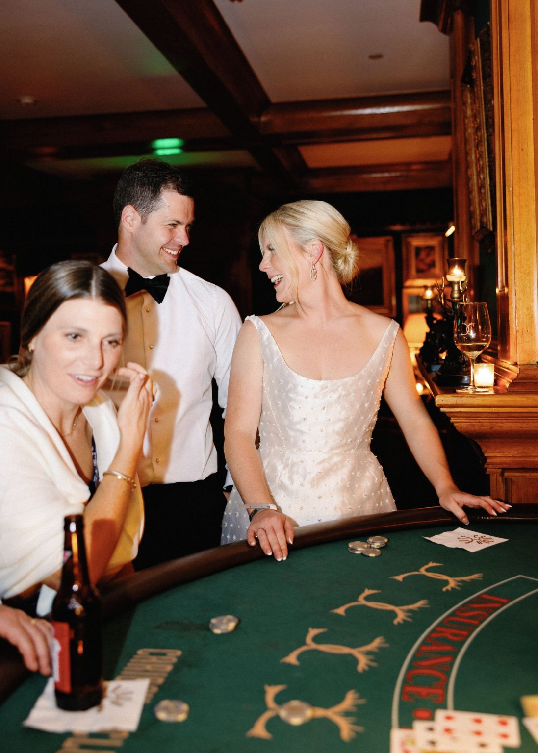 Kayla & Patrick's wedding at the Aspen Chapel and the Caribou Club: the blackjack table