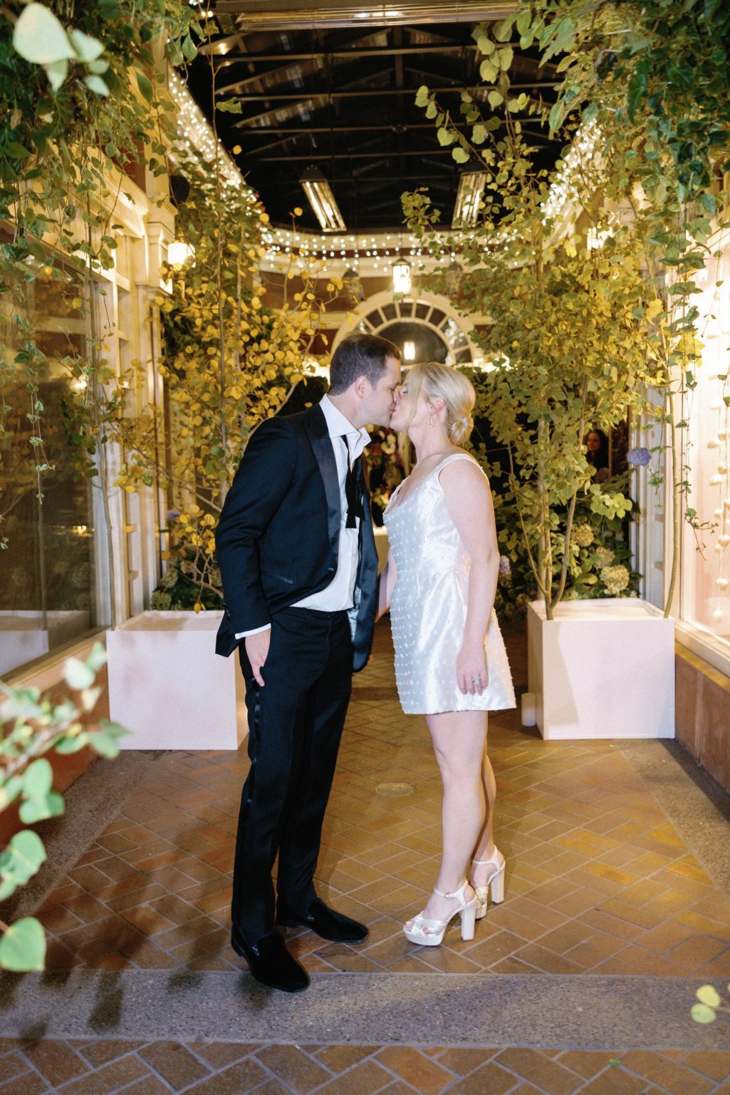 Kayla & Patrick's wedding at the Aspen Chapel and the Caribou Club: the couple in Caribou Alley