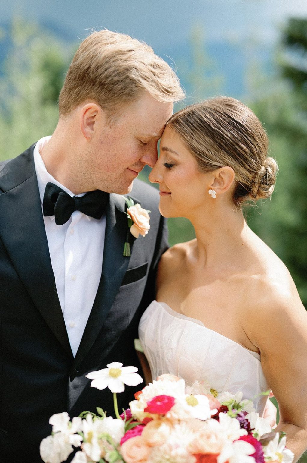 Natalie and Tyler's black-tie wedding at The Little Nell's Sundeck on Aspen Mountain