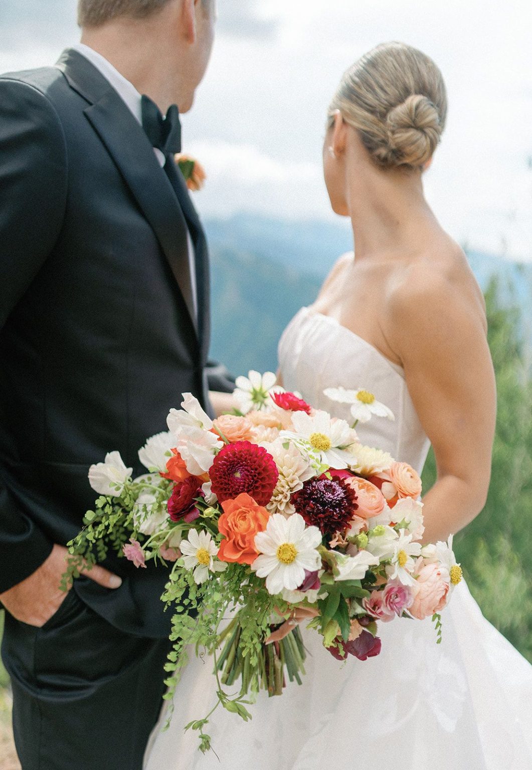 Natalie and Tyler's black-tie wedding at The Little Nell's Sundeck on Aspen Mountain