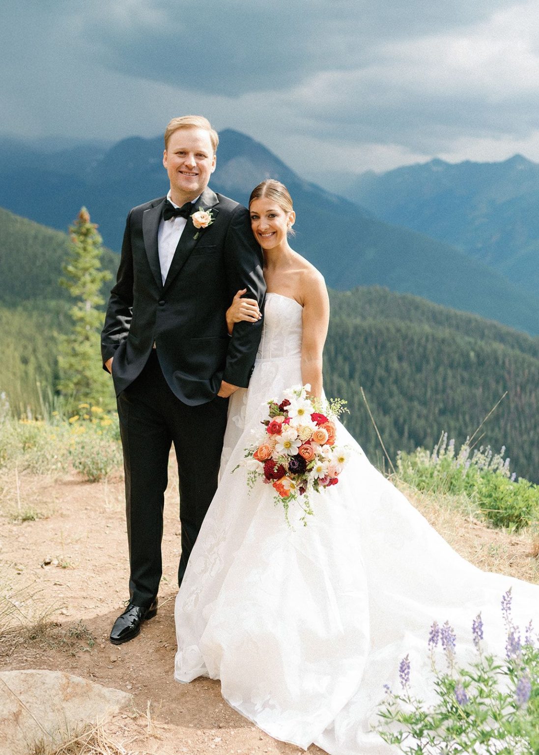 Natalie and Tyler's black-tie wedding at The Little Nell's Sundeck on Aspen Mountain
