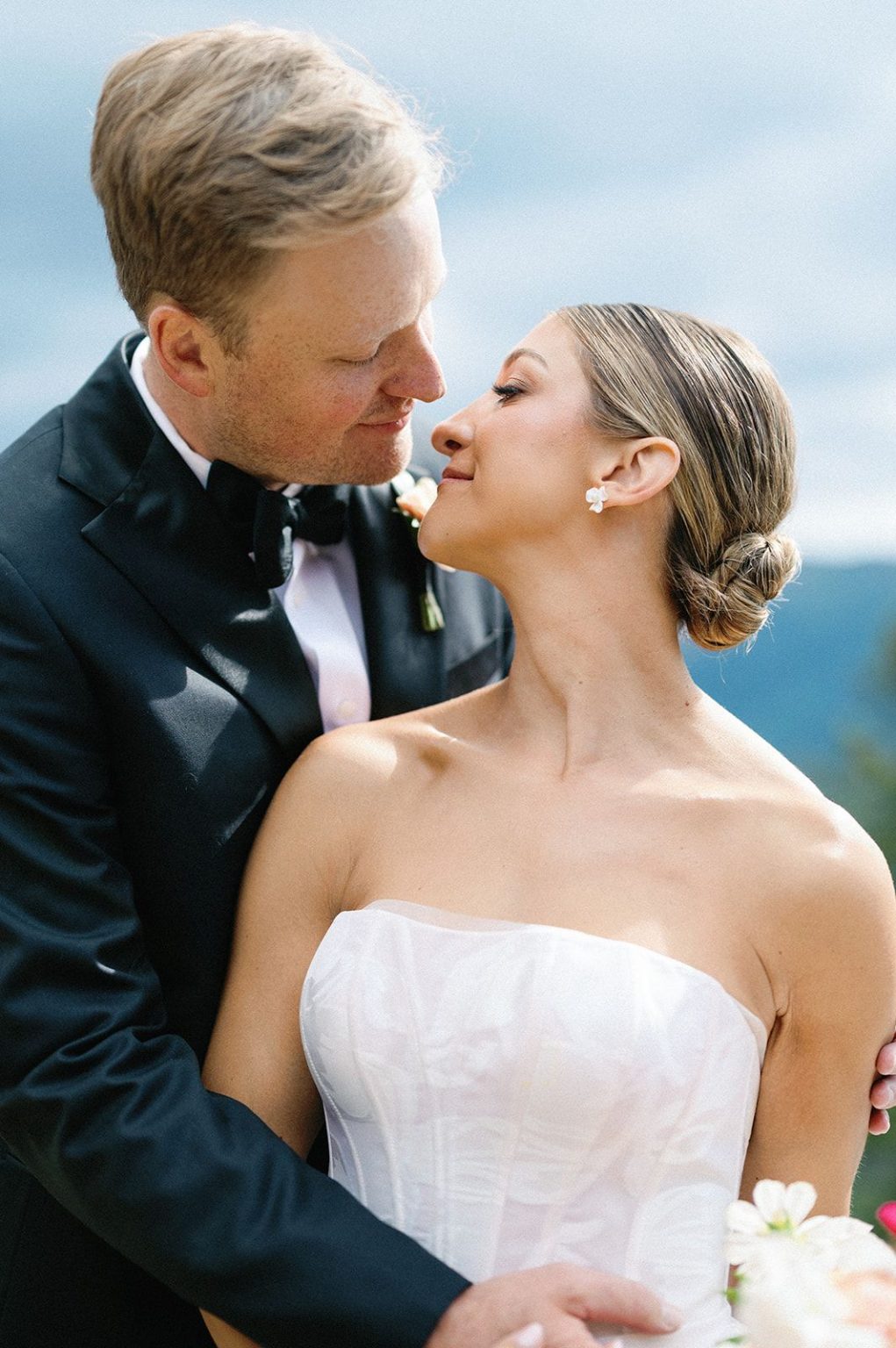 Natalie and Tyler's black-tie wedding at The Little Nell's Sundeck on Aspen Mountain