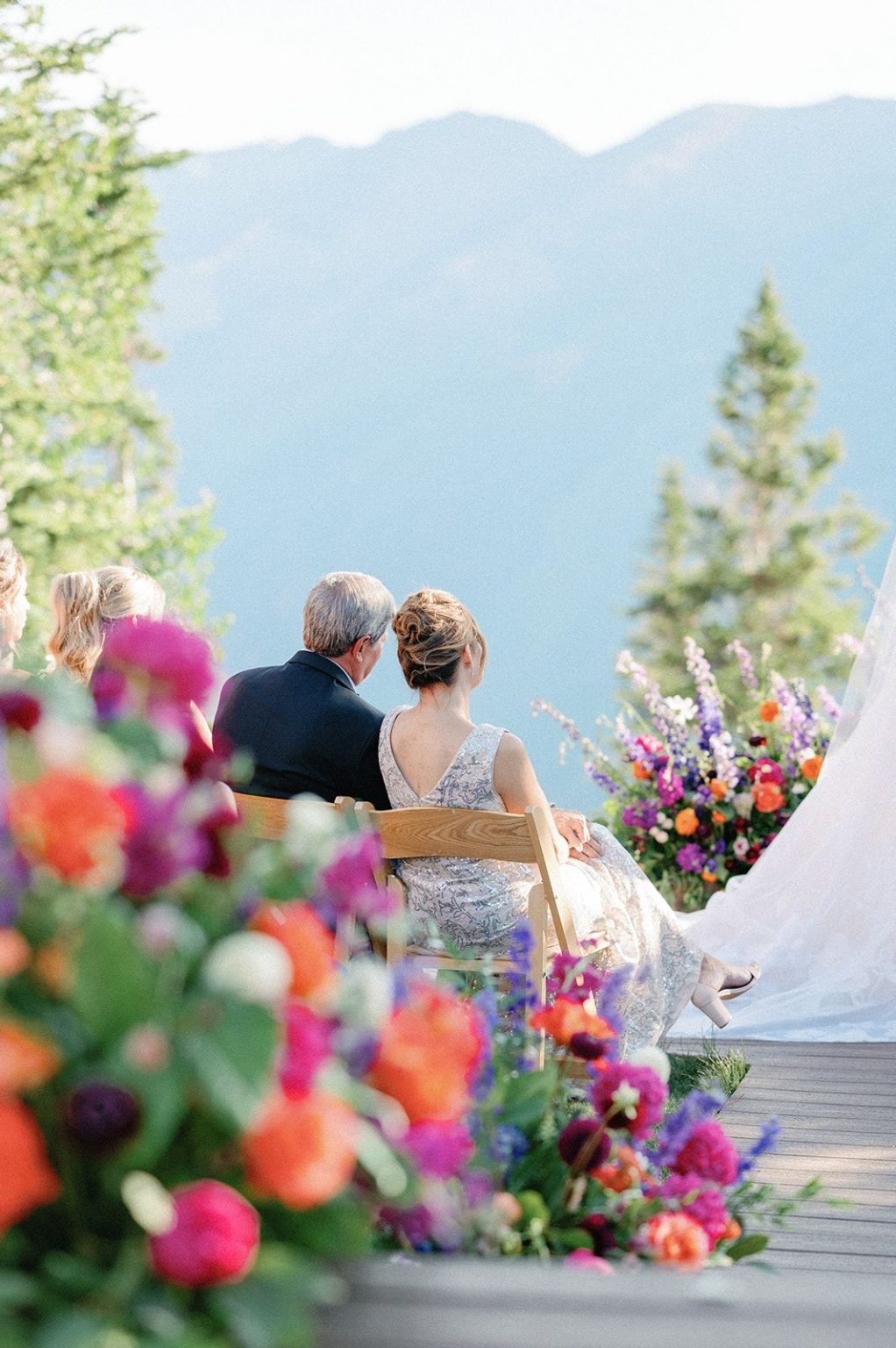 Natalie and Tyler's black-tie wedding at The Little Nell's Sundeck on Aspen Mountain