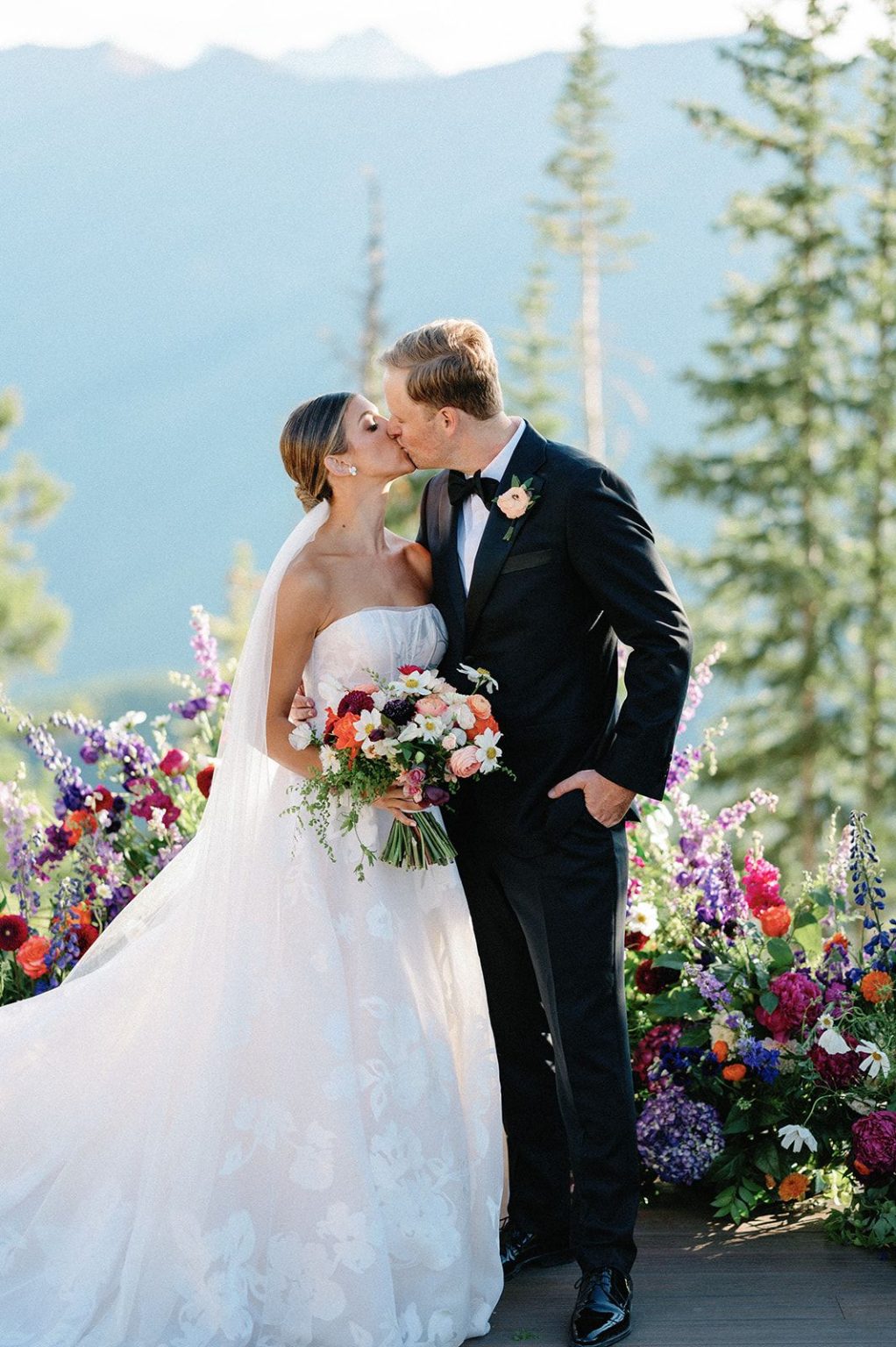 Natalie and Tyler's black-tie wedding at The Little Nell's Sundeck on Aspen Mountain
