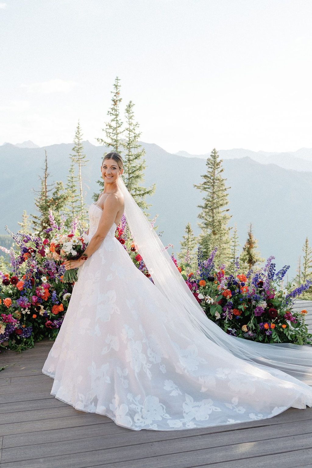 Natalie and Tyler's black-tie wedding at The Little Nell's Sundeck on Aspen Mountain