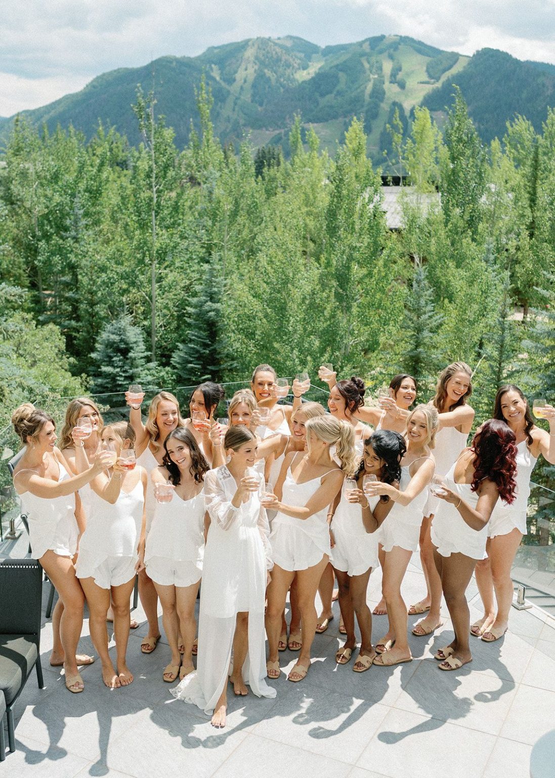 Natalie and Tyler's black-tie wedding at The Little Nell's Sundeck on Aspen Mountain