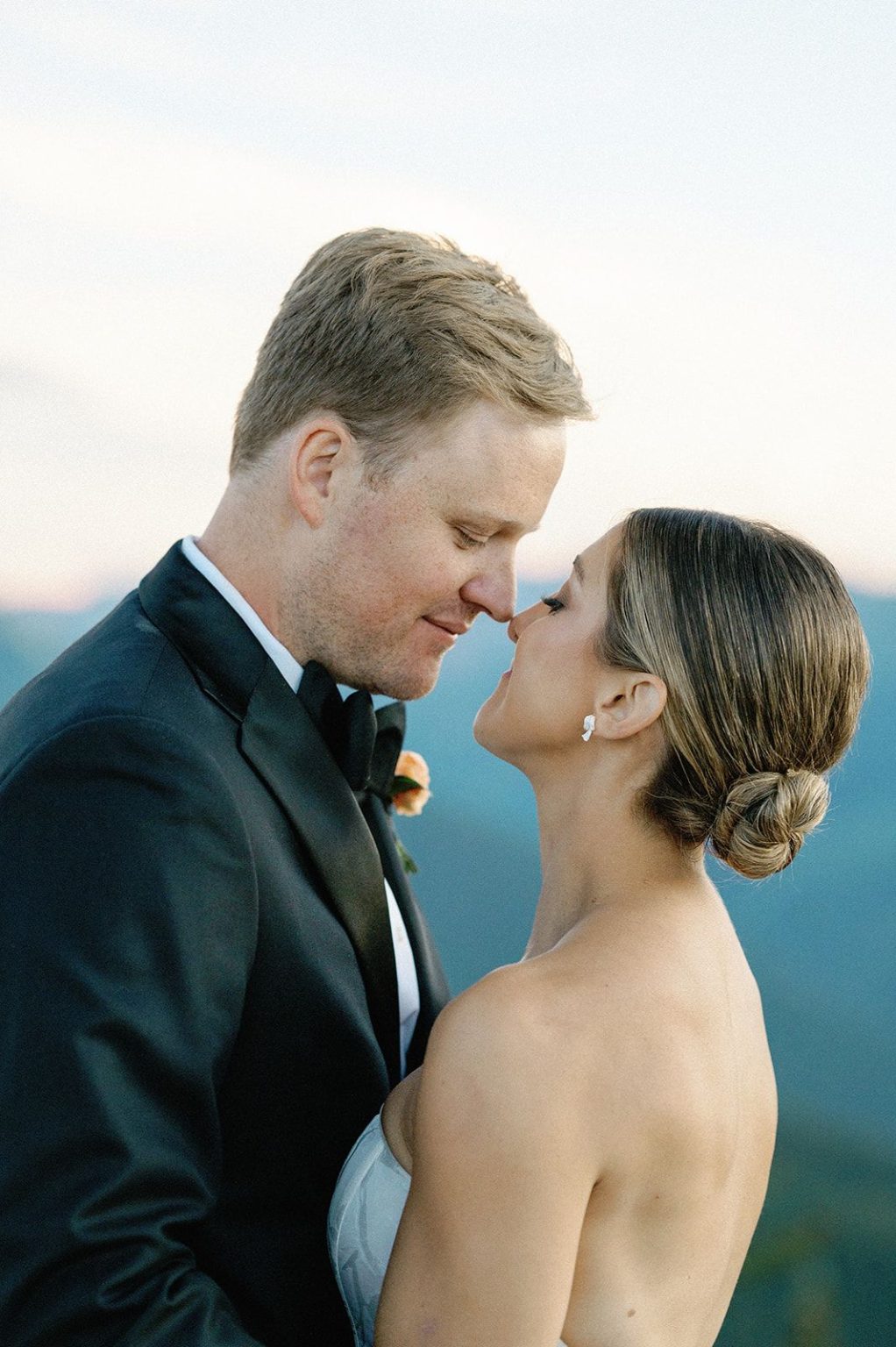 Natalie and Tyler's black-tie wedding at The Little Nell's Sundeck on Aspen Mountain