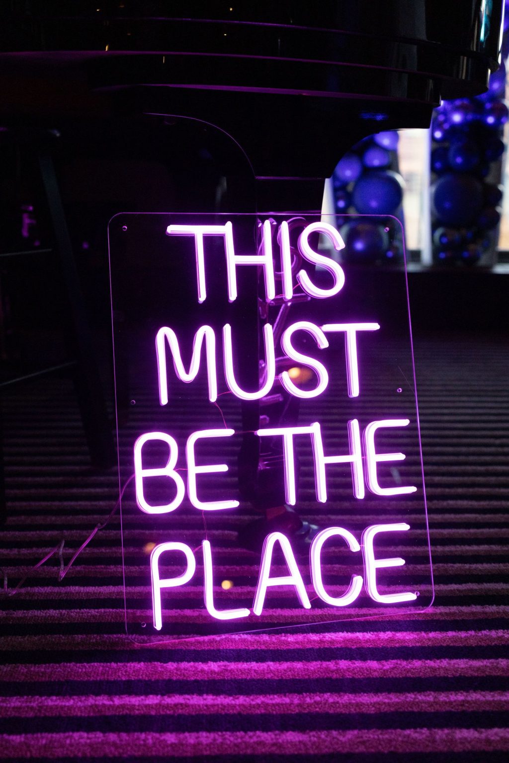 Wildest Dreams, the Aspen Youth Center gala at Hotel Jerome: the This Must Be the Place neon sign