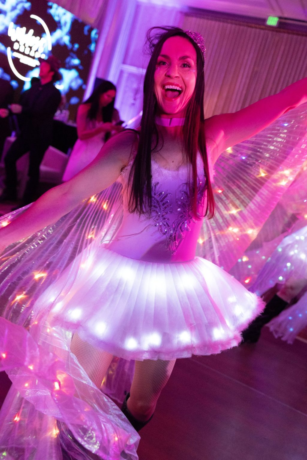 Wildest Dreams, the Aspen Youth Center gala at Hotel Jerome: the LED dress lighting up the room