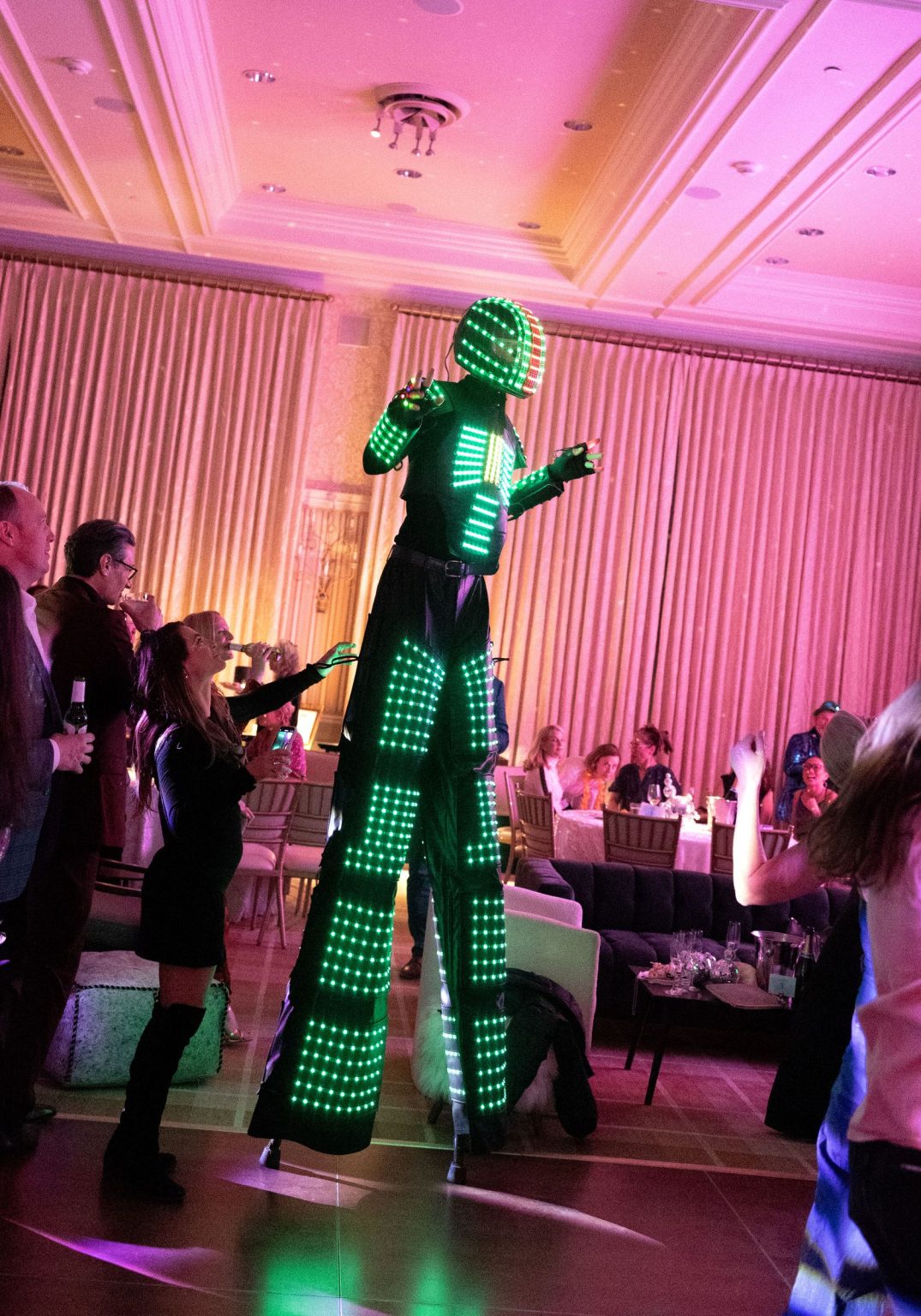 Wildest Dreams, the Aspen Youth Center gala at Hotel Jerome: an LED stilt walker