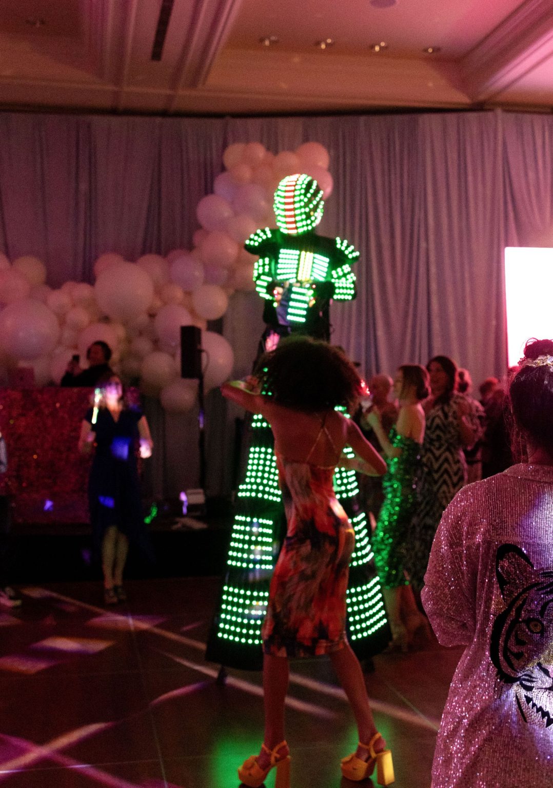 Wildest Dreams, the Aspen Youth Center gala at Hotel Jerome: LED stilt walkers in the crowd