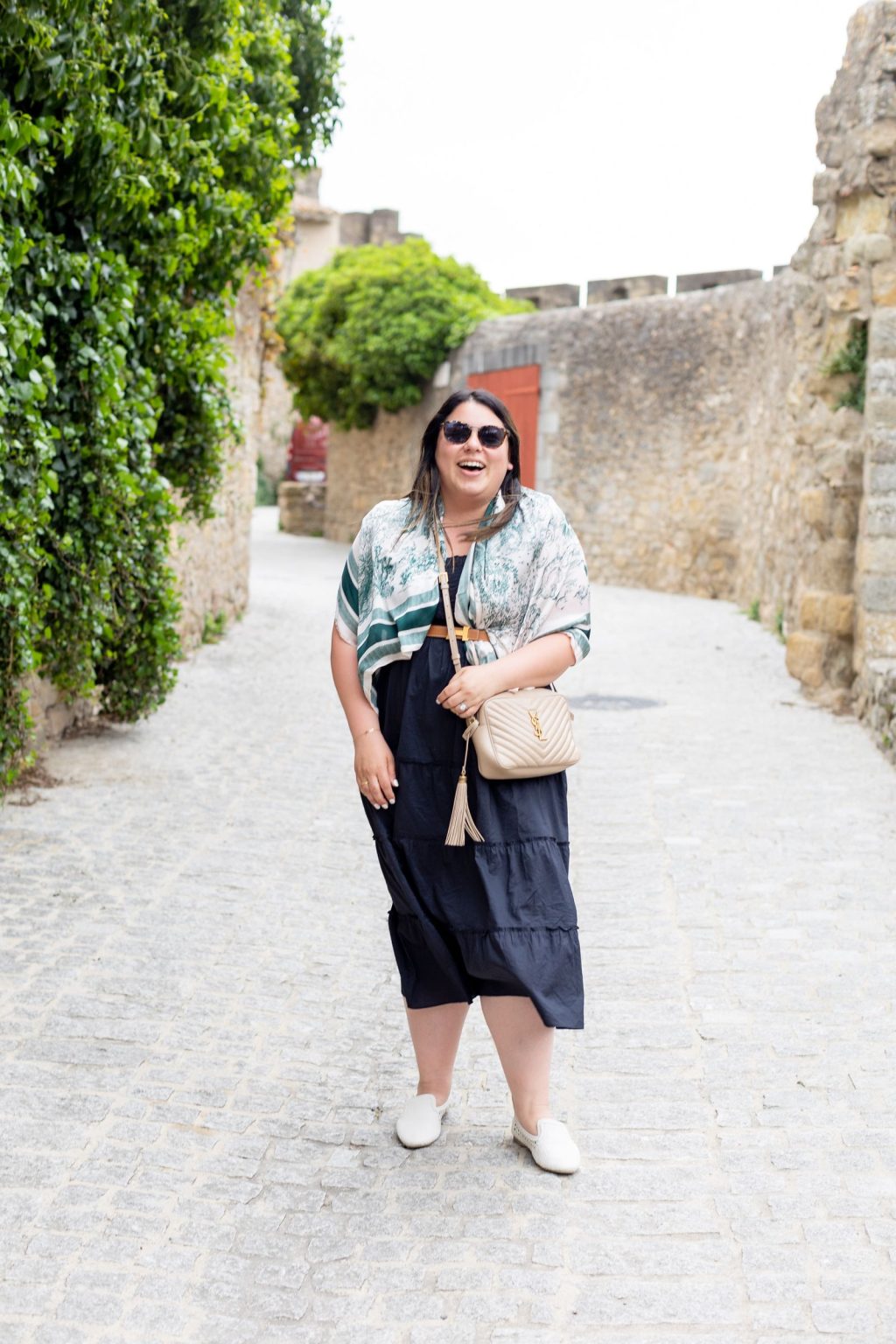 Château Saint Joseph FAM trip in the South of France: a planner exploring the cobbled streets of Carcassonne