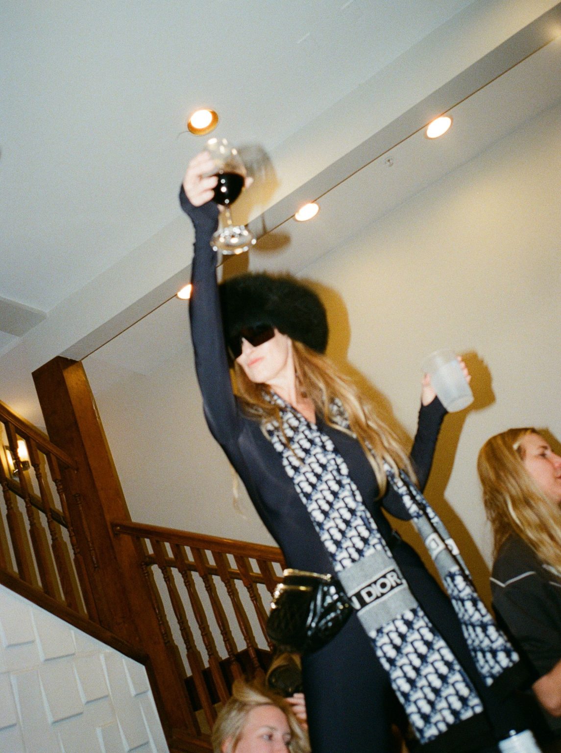 Hayley's Aspen bachelorette weekend: a toast at dinner at the house