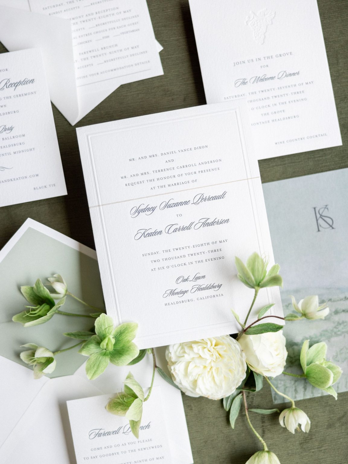 Sydney and Keaton's destination wedding at Montage Healdsburg, California: getting ready and details