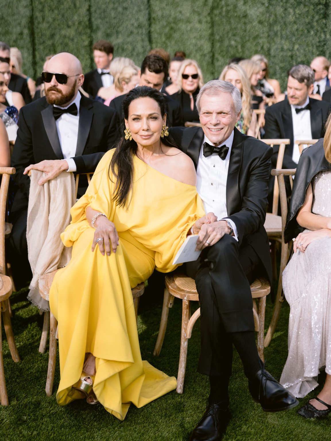 Sydney and Keaton's destination wedding at Montage Healdsburg, California: the ceremony on the Oak Lawn