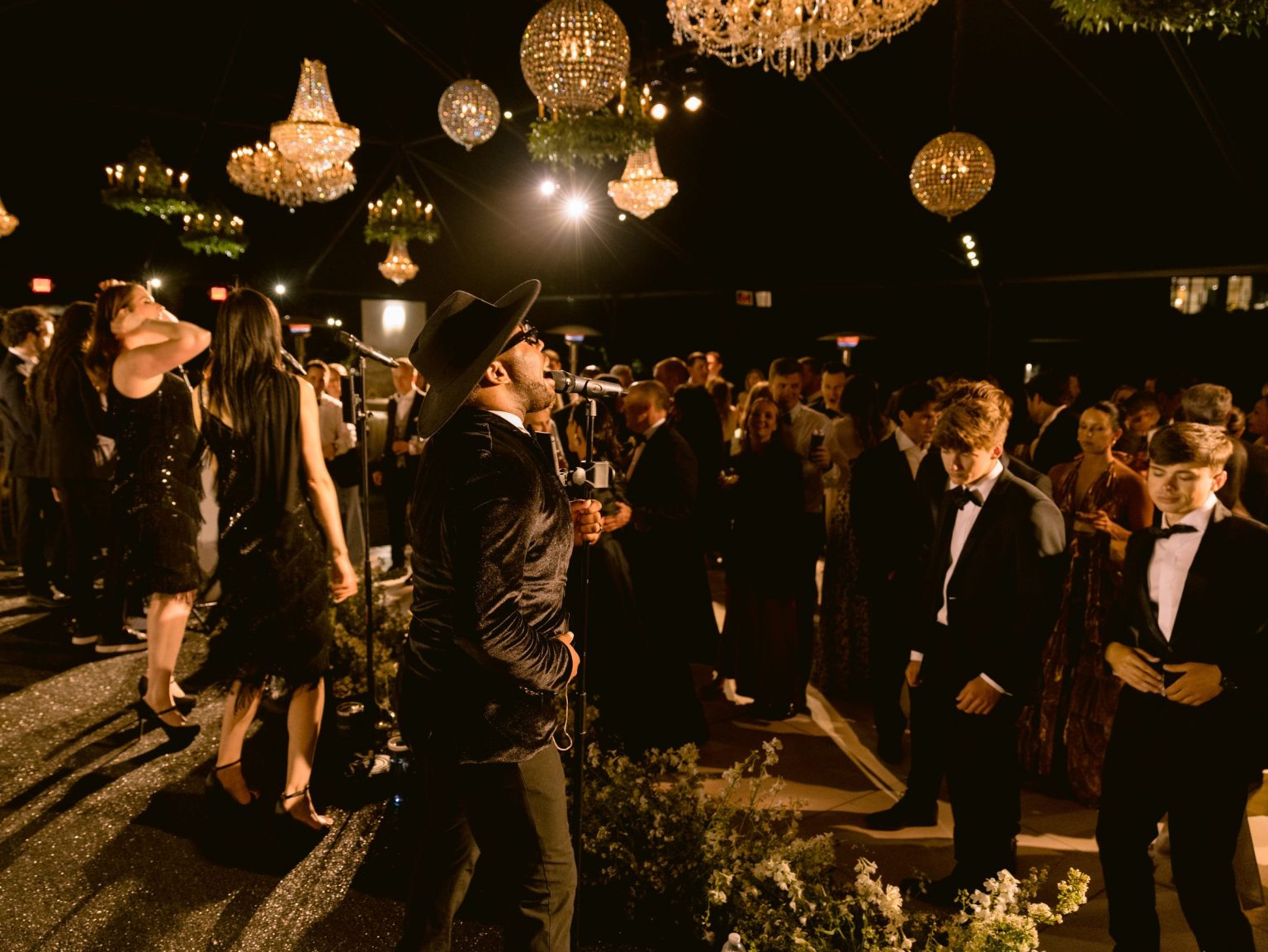 Sydney and Keaton's destination wedding at Montage Healdsburg, California: the reception tent on the Grand Lawn
