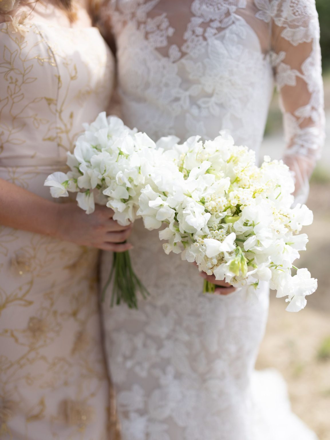 Sydney and Keaton's wedding at Montage Healdsburg, California: sweet pea bouquet