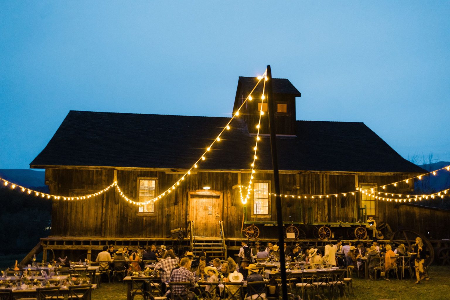 Elizabeth and Bloor's wedding in Aspen: the western welcome party at the Holden Marolt Mining Museum