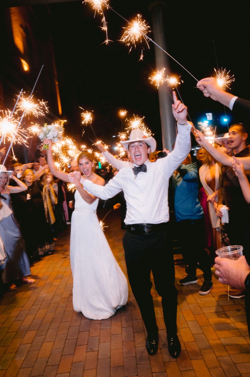 Addy & Nick's wedding at Hotel Jerome, Aspen: the sparkler exit