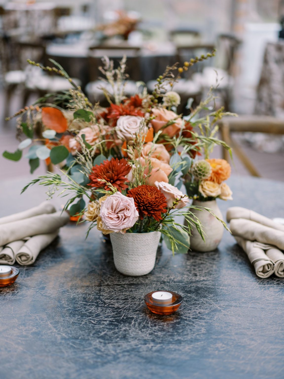 Abby & David's wedding at Hotel Jerome, Aspen: a welcome party centerpiece