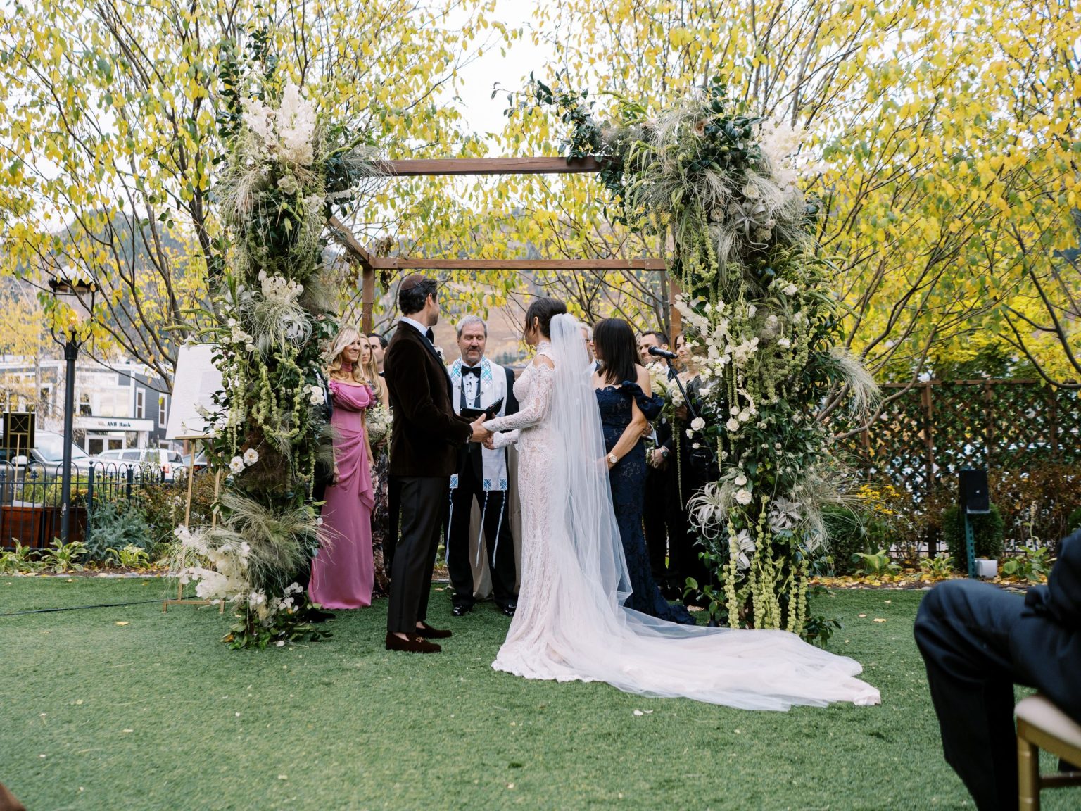Abby & David's wedding at Hotel Jerome, Aspen: vows under the chuppah