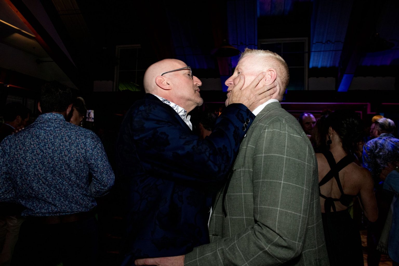 Jeff's 60th birthday on Aspen Mountain: Jeff with a friend on the dance floor