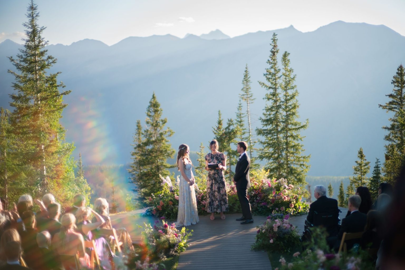 Aline and Colin's wedding at the top of Aspen Mountain