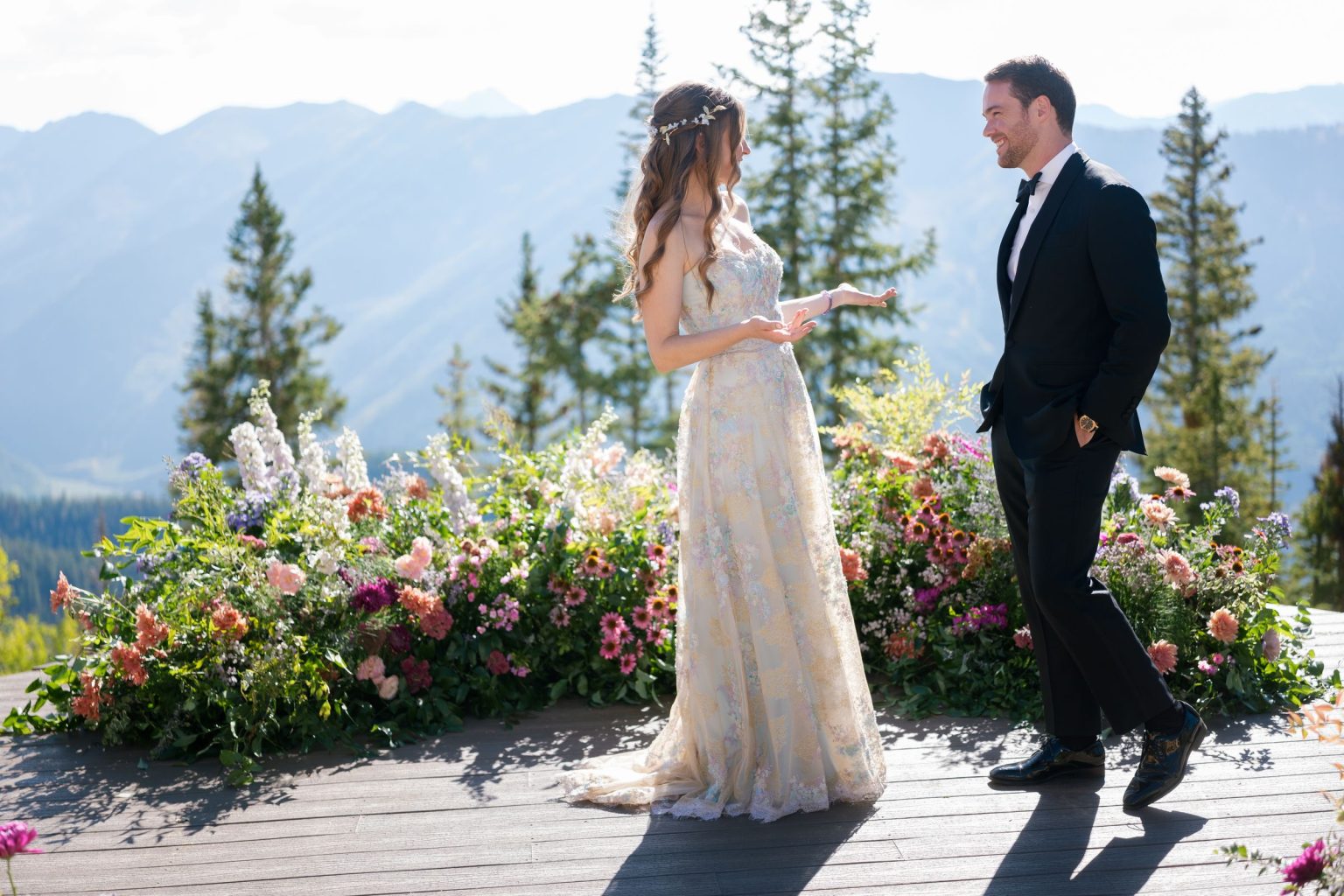 Aline and Colin's wedding at the top of Aspen Mountain