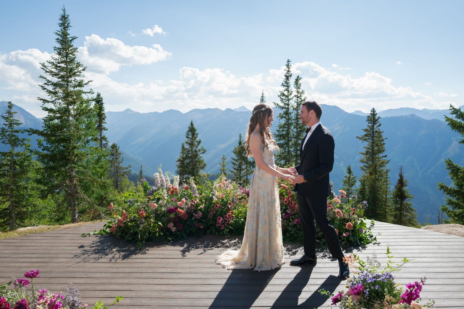 Aline and Colin's wedding at the top of Aspen Mountain