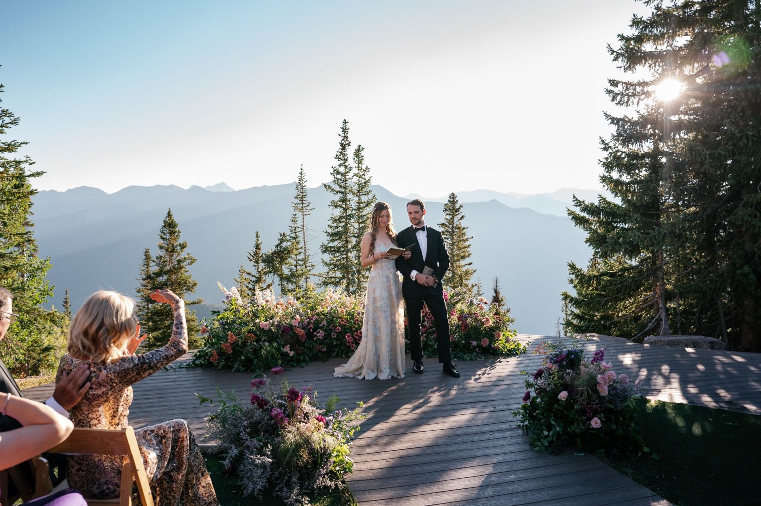 Aline and Colin's wedding at the top of Aspen Mountain