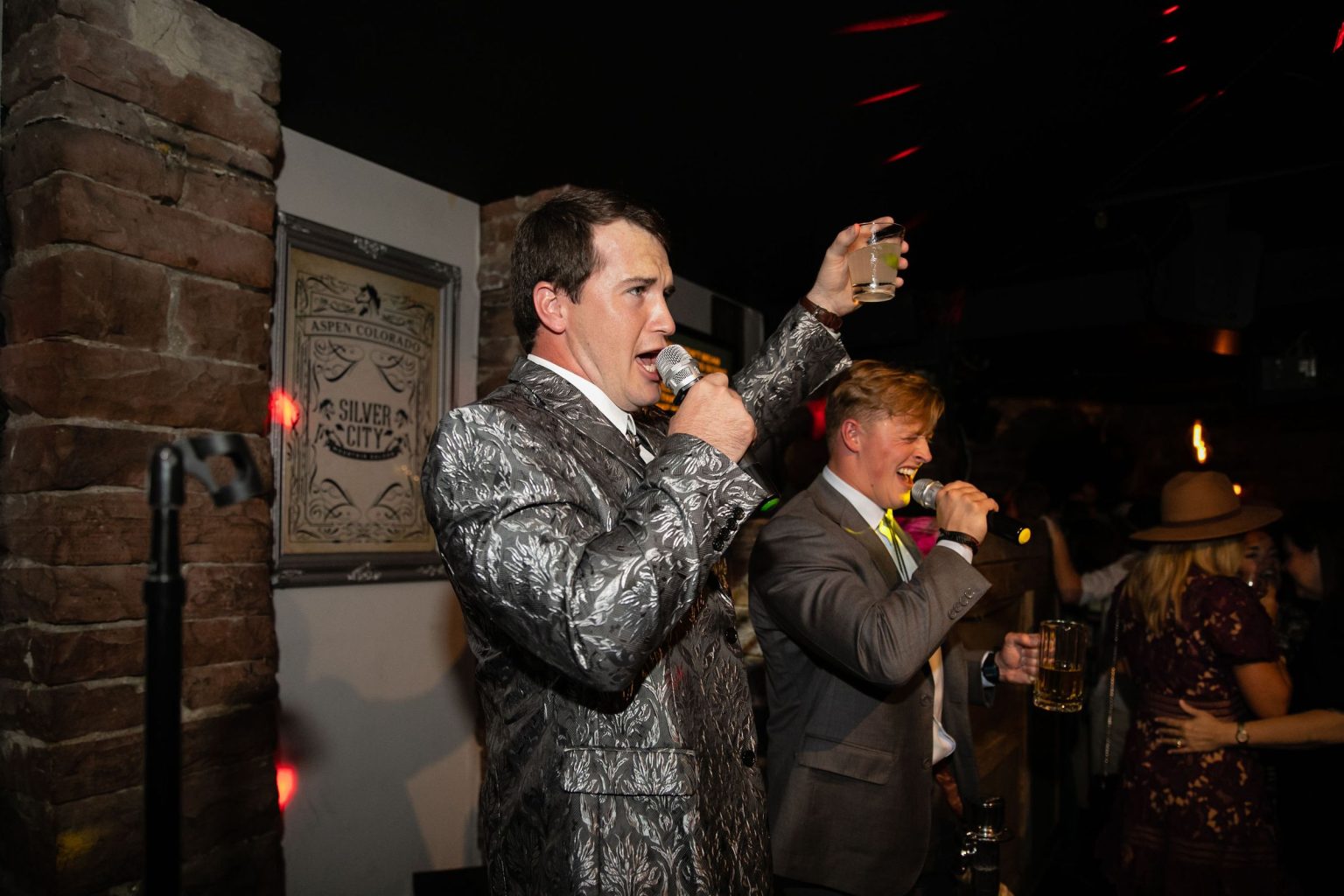 Meredith and JD's wedding at The Little Nell, Aspen: the welcome party at Silver City Saloon