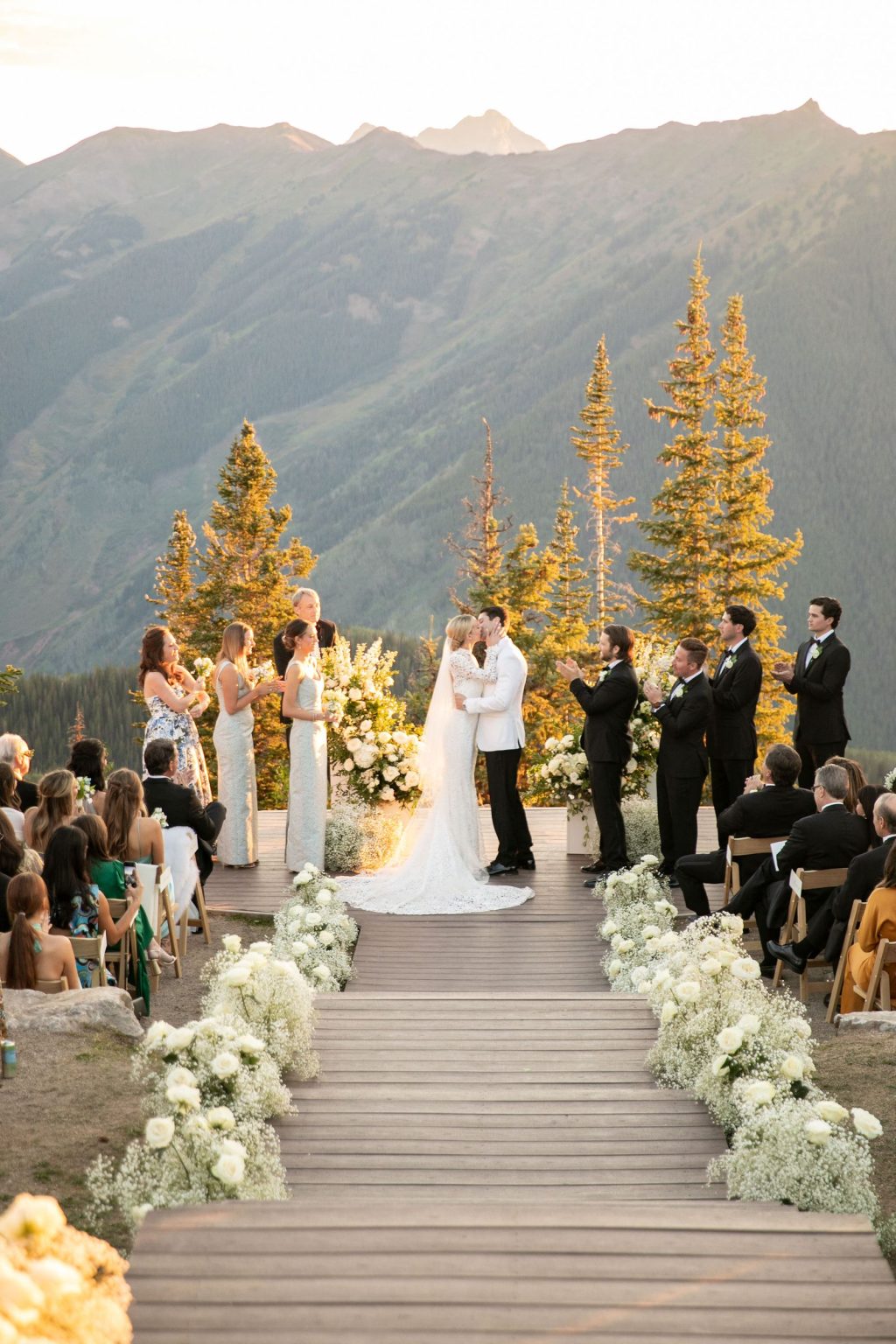 Meredith and JD's wedding at The Little Nell, Aspen: the ceremony on the wedding deck