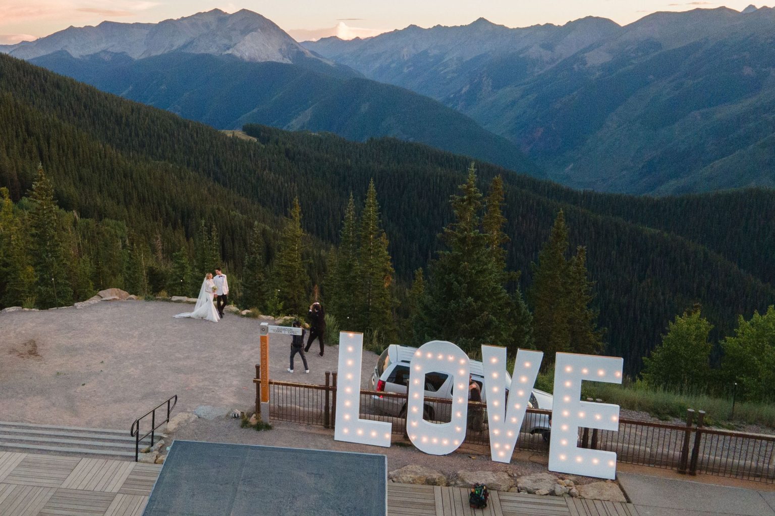 Meredith and JD's wedding at The Little Nell, Aspen: the reception at the Sundeck