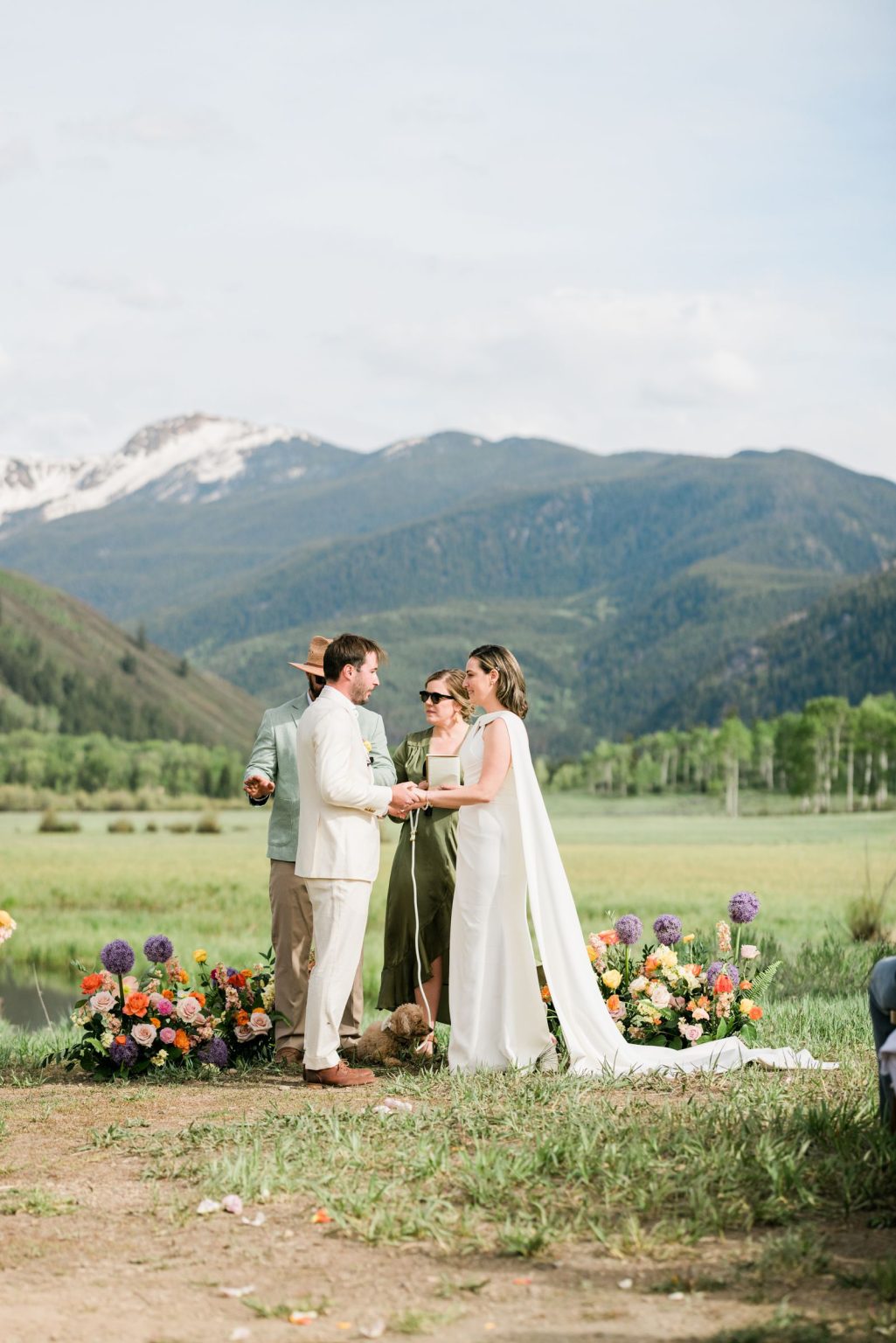 Julie & Tobias's wedding on the Northstar Preserve, Aspen: the ceremony in the meadow
