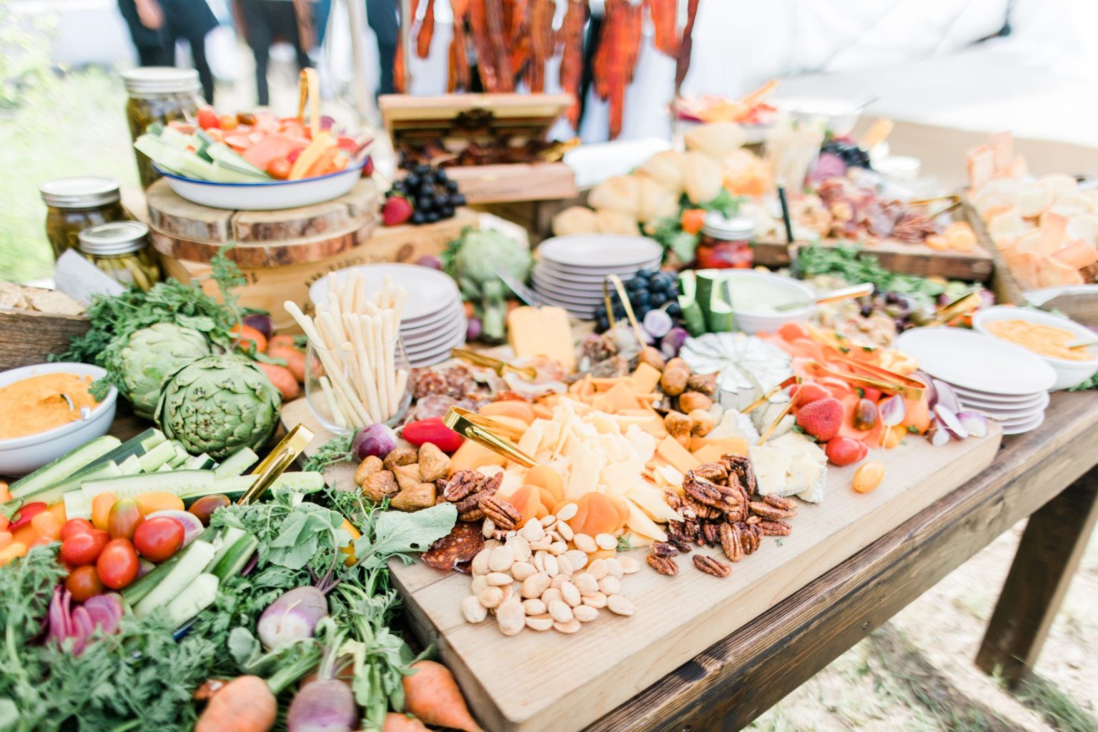 Julie & Tobias's wedding on the Northstar Preserve, Aspen: the grazing table