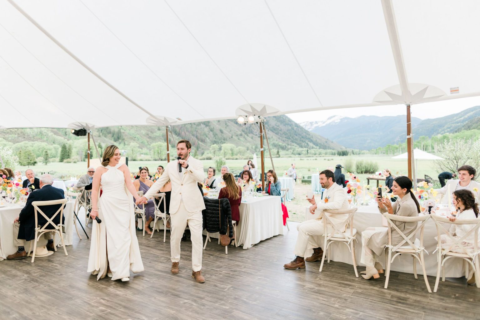 Julie & Tobias's wedding on the Northstar Preserve, Aspen: the first dance