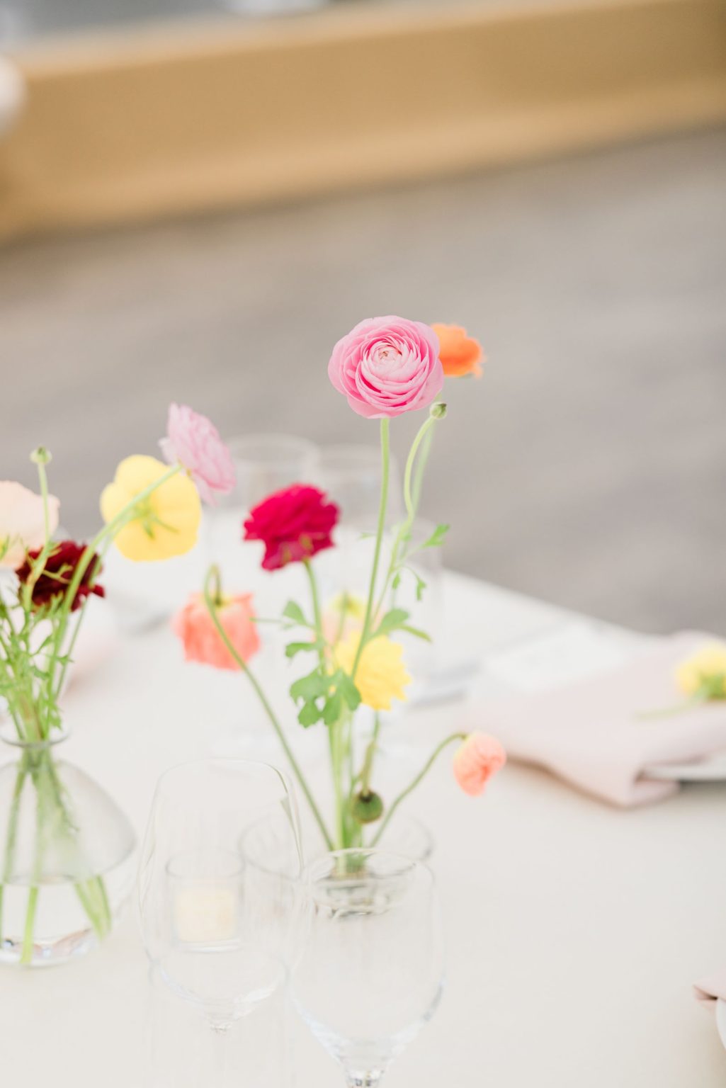 Julie & Tobias's wedding on the Northstar Preserve, Aspen: bud vases and candles