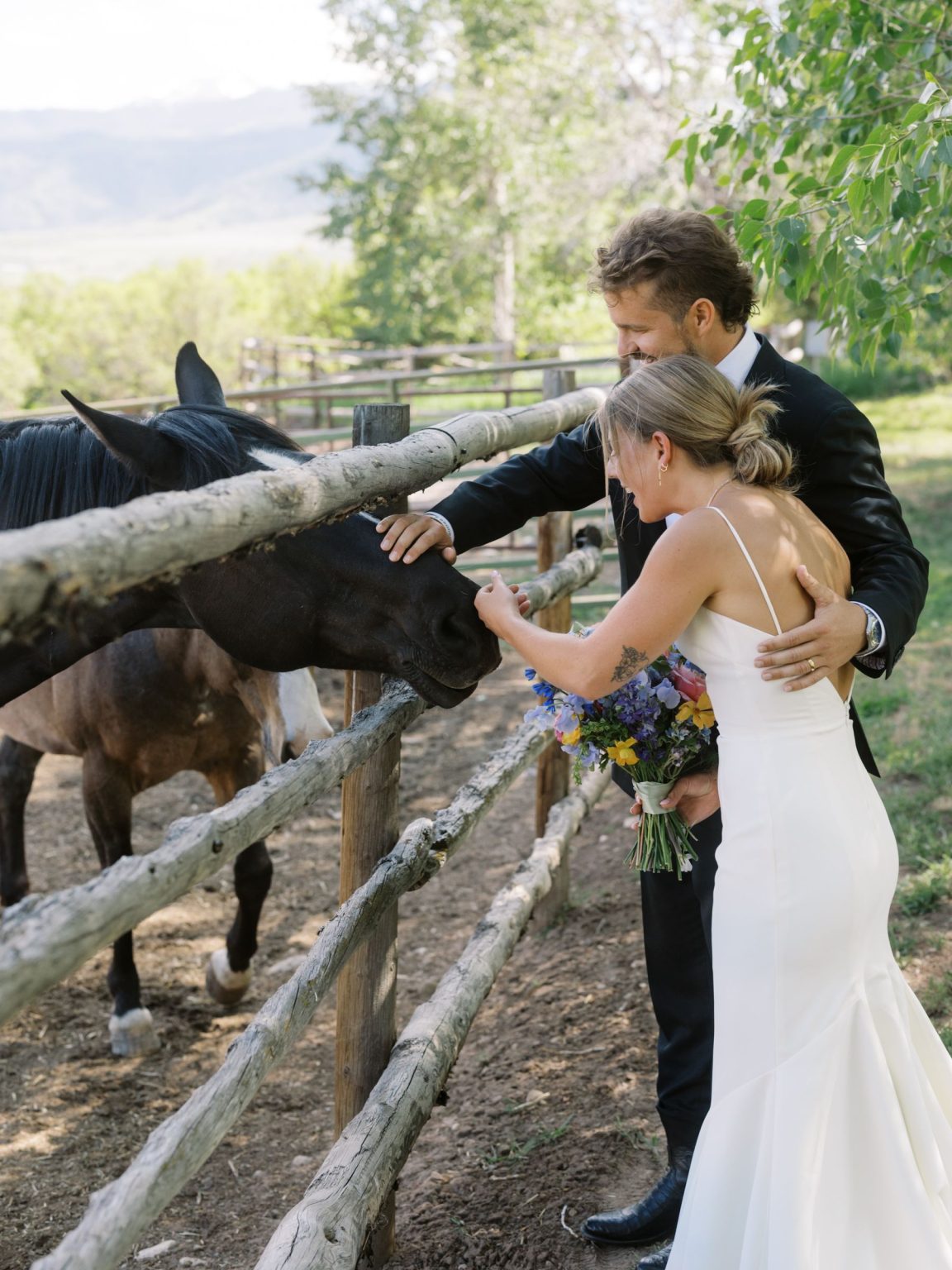 Clare and Kobe's McCabe Ranch wedding in Old Snowmass, Colorado: portrait of the couple