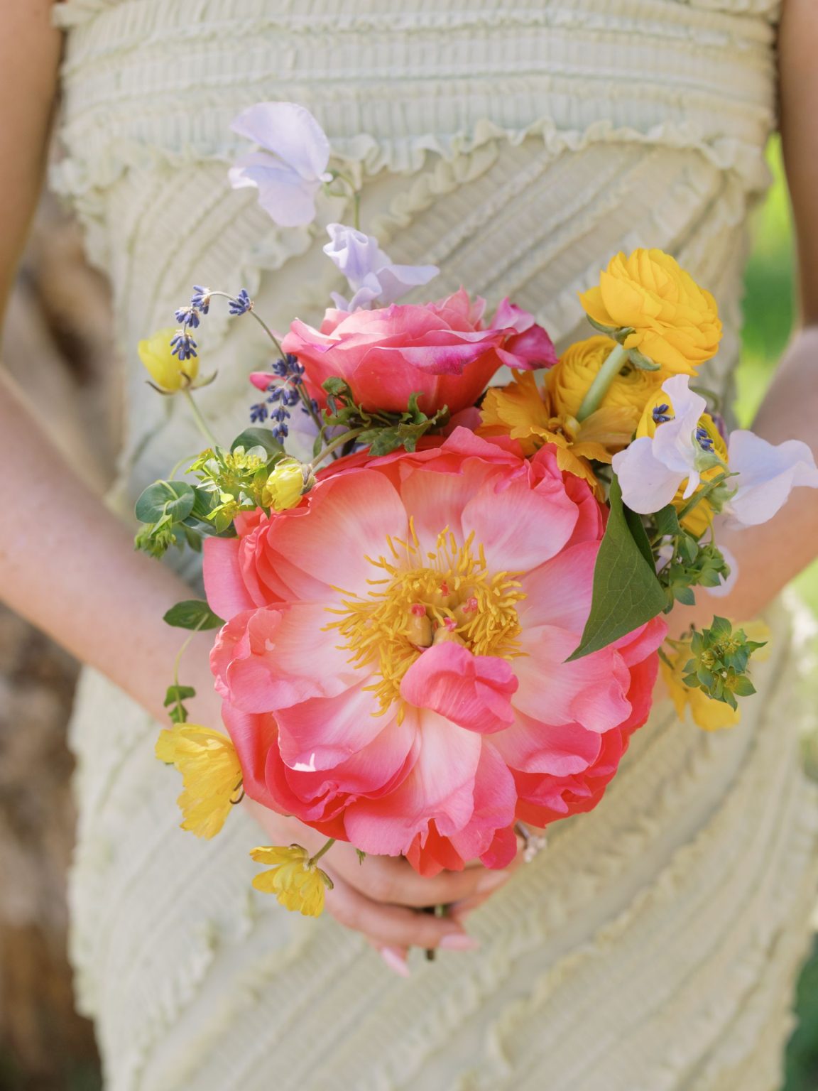 Clare and Kobe's McCabe Ranch wedding in Old Snowmass, Colorado: bridesmaid bouquet