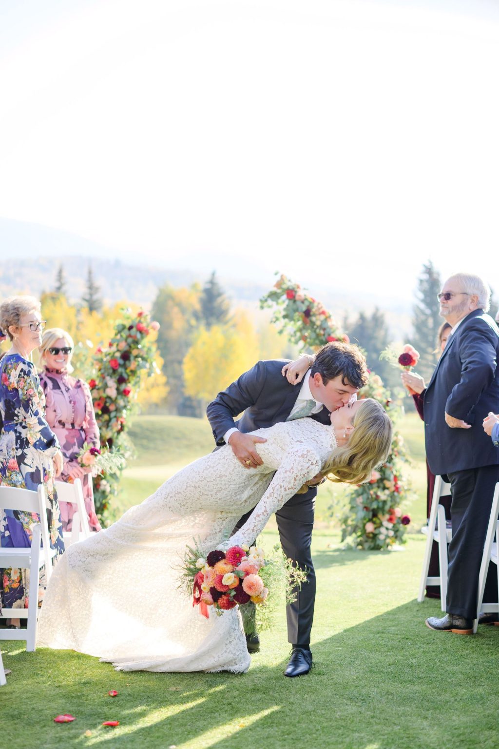 Ryann and Cole's wedding at the Snowmass Club, Snowmass Village: the ceremony on the Alpine Meadow