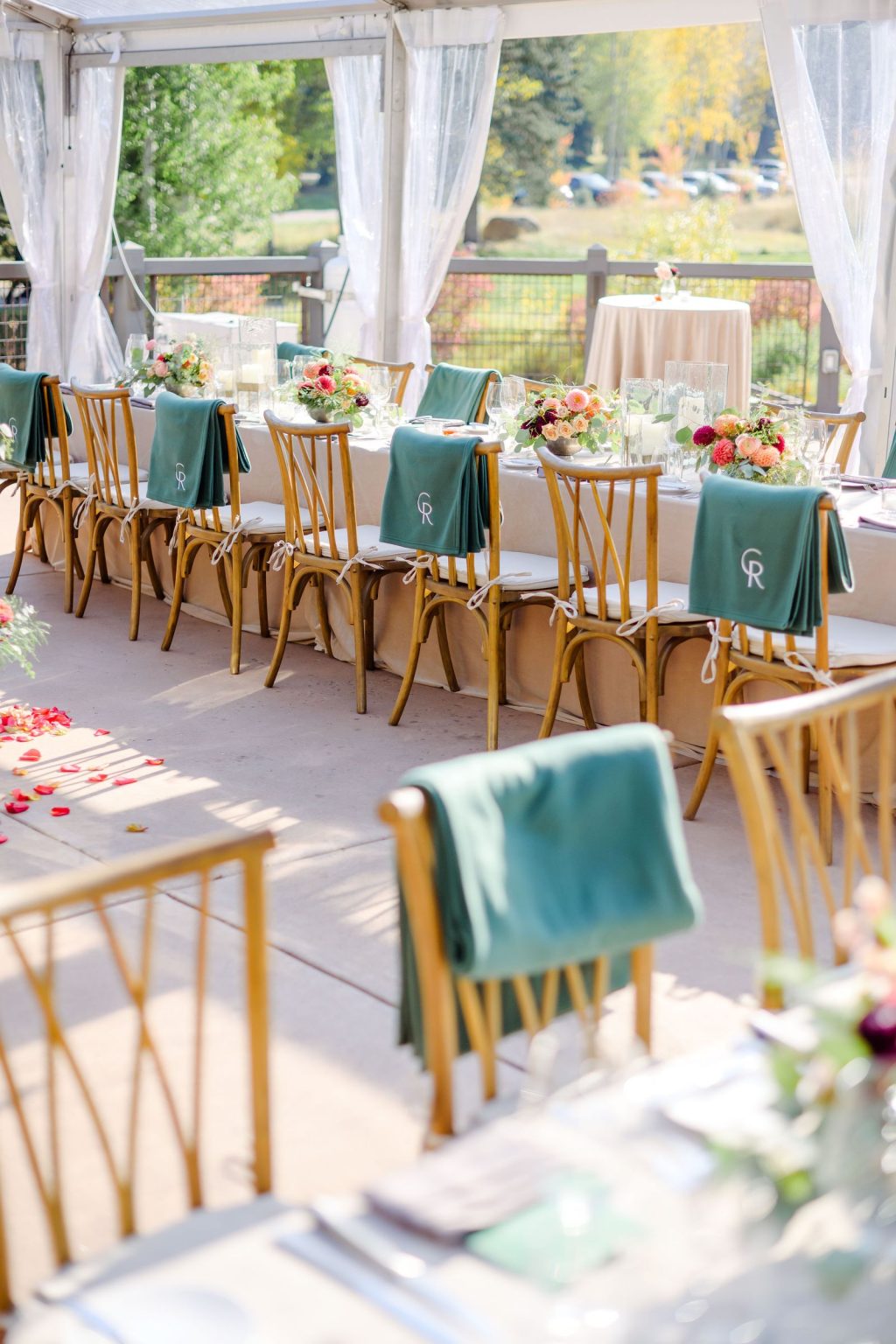 Ryann and Cole's wedding at the Snowmass Club, Snowmass Village: the clear-top reception tent