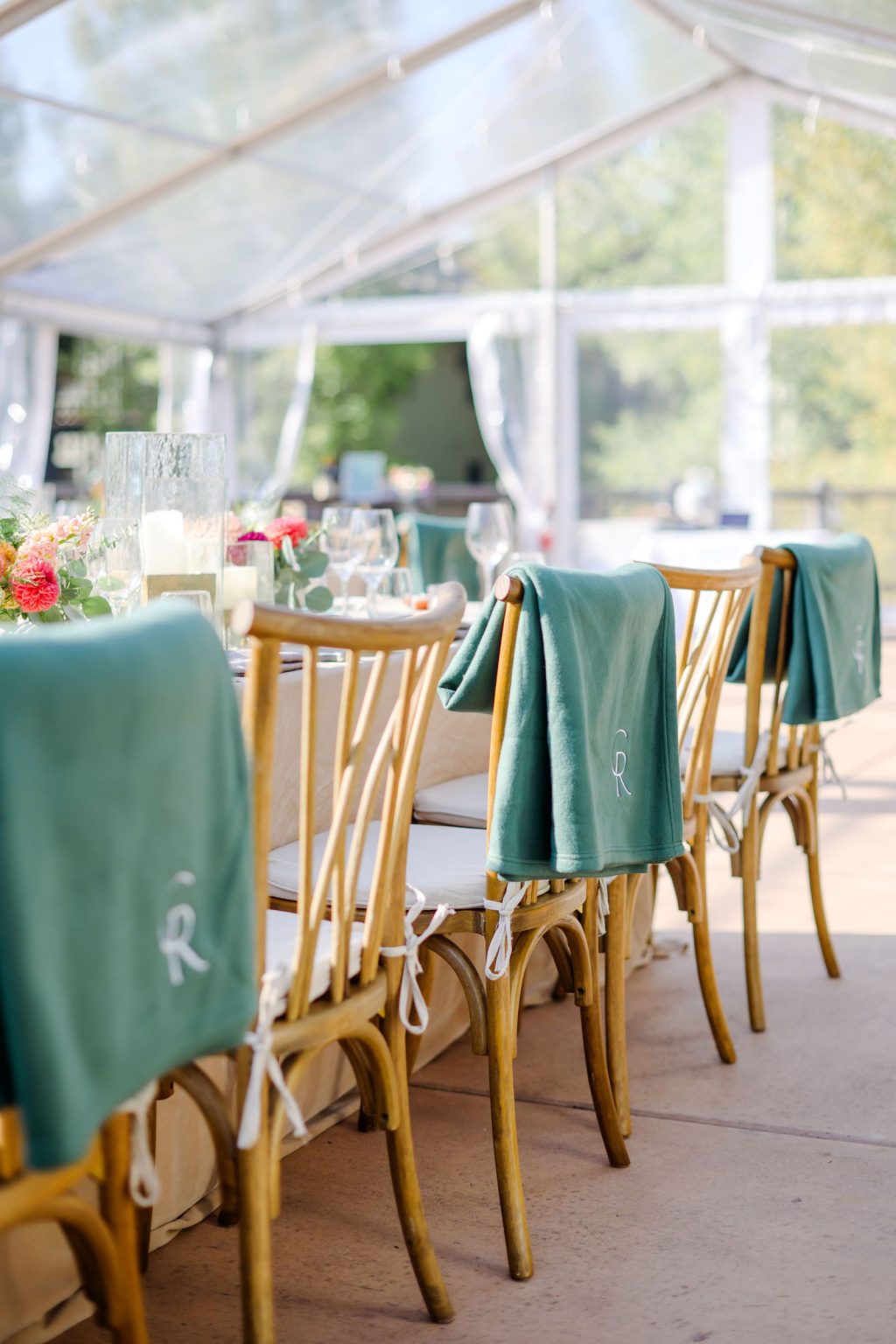 Ryann and Cole's wedding at the Snowmass Club, Snowmass Village: the clear-top reception tent