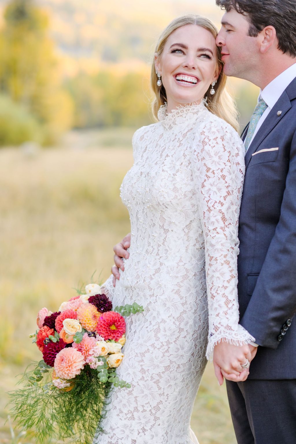 Ryann and Cole's wedding at the Snowmass Club, Snowmass Village: portraits in the meadow