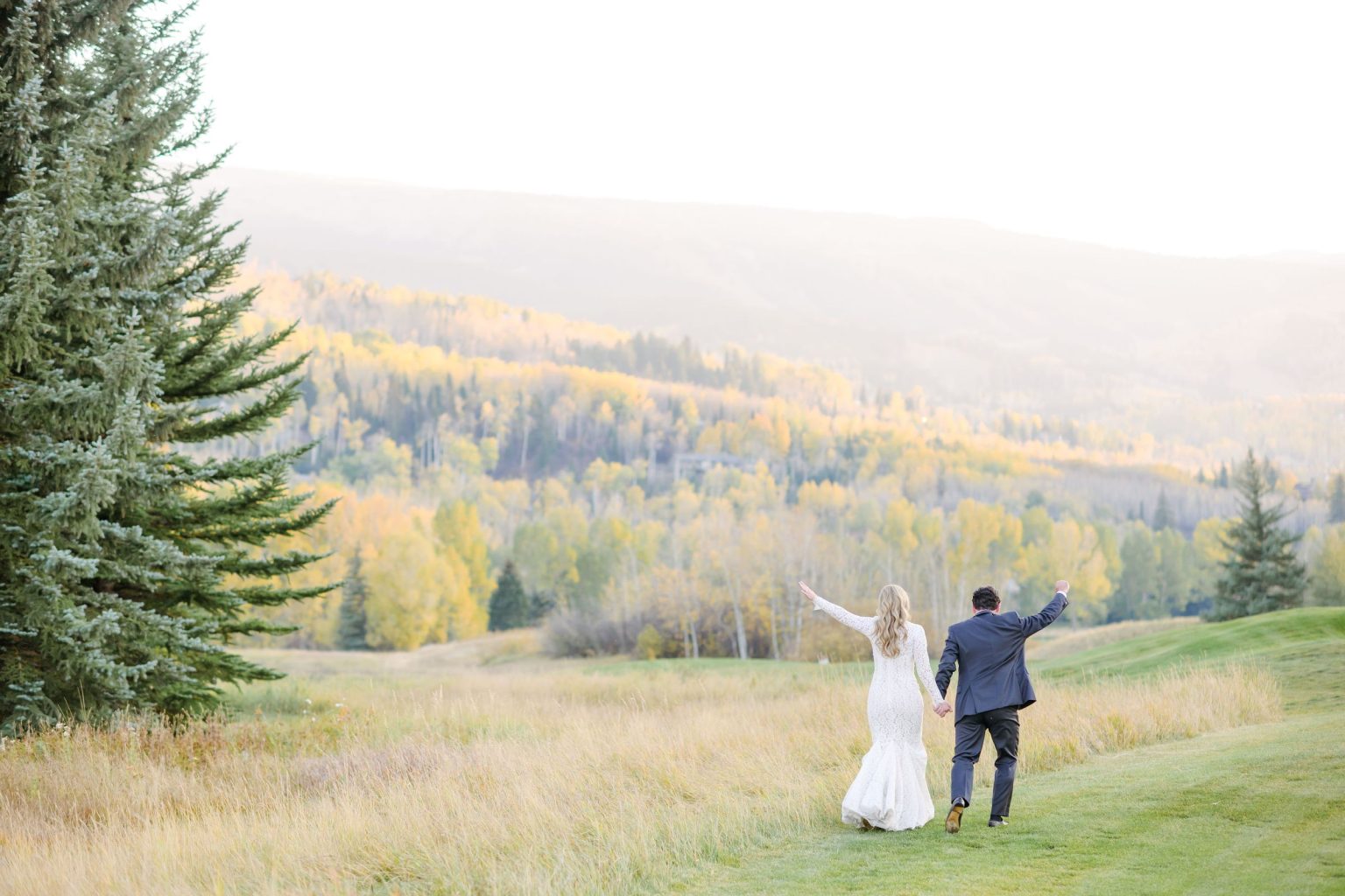 Ryann and Cole's wedding at the Snowmass Club, Snowmass Village: portraits in the meadow