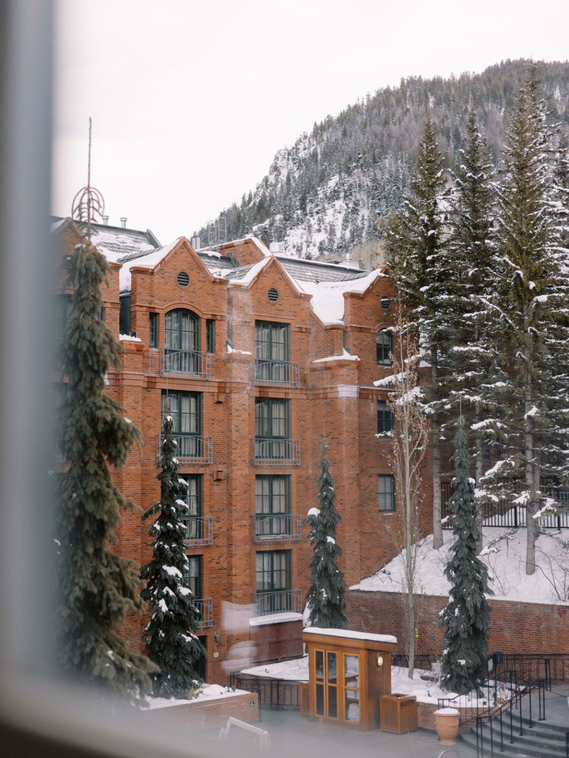 Marisa and Ashton's winter wedding at The St. Regis Aspen: the St. Regis in the snow